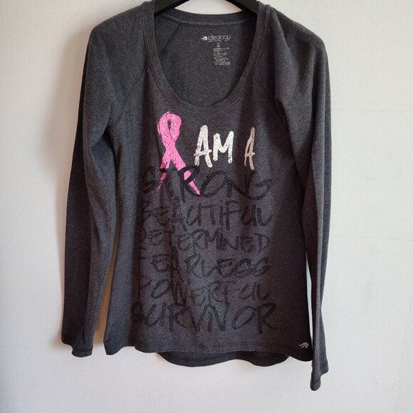Ladies SZ XS Ideology Breast Cancer Graphic T-Shirt - Picture 1 of 4